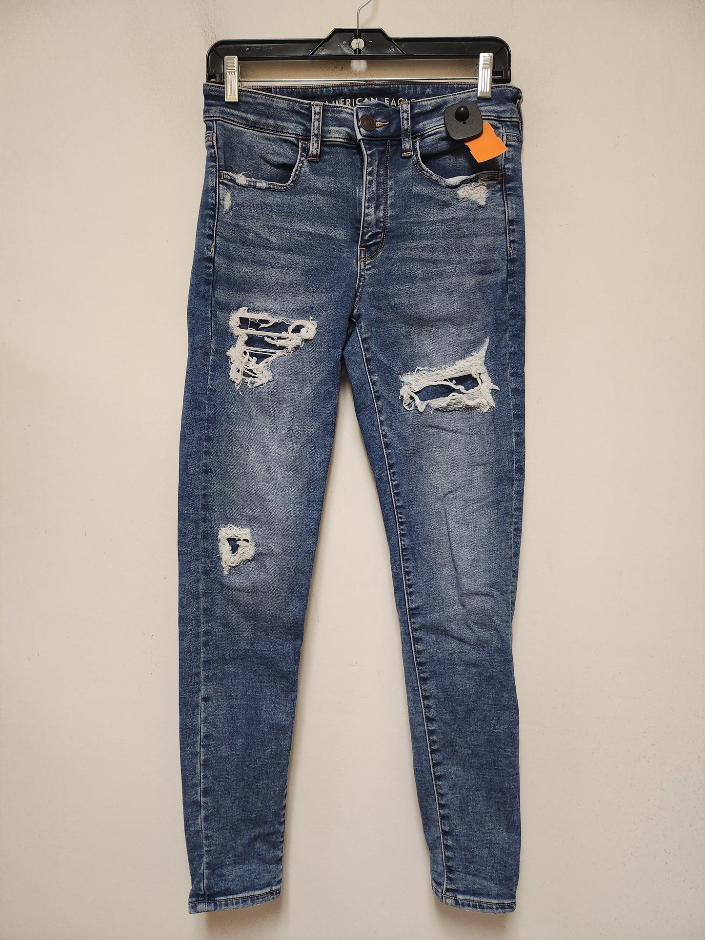 Jeans Skinny By American Eagle In Blue Denim, Size: 6