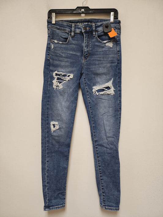 Jeans Skinny By American Eagle In Blue Denim, Size: 6