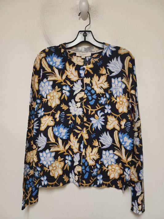 Cardigan By Loft In Floral Print, Size: M