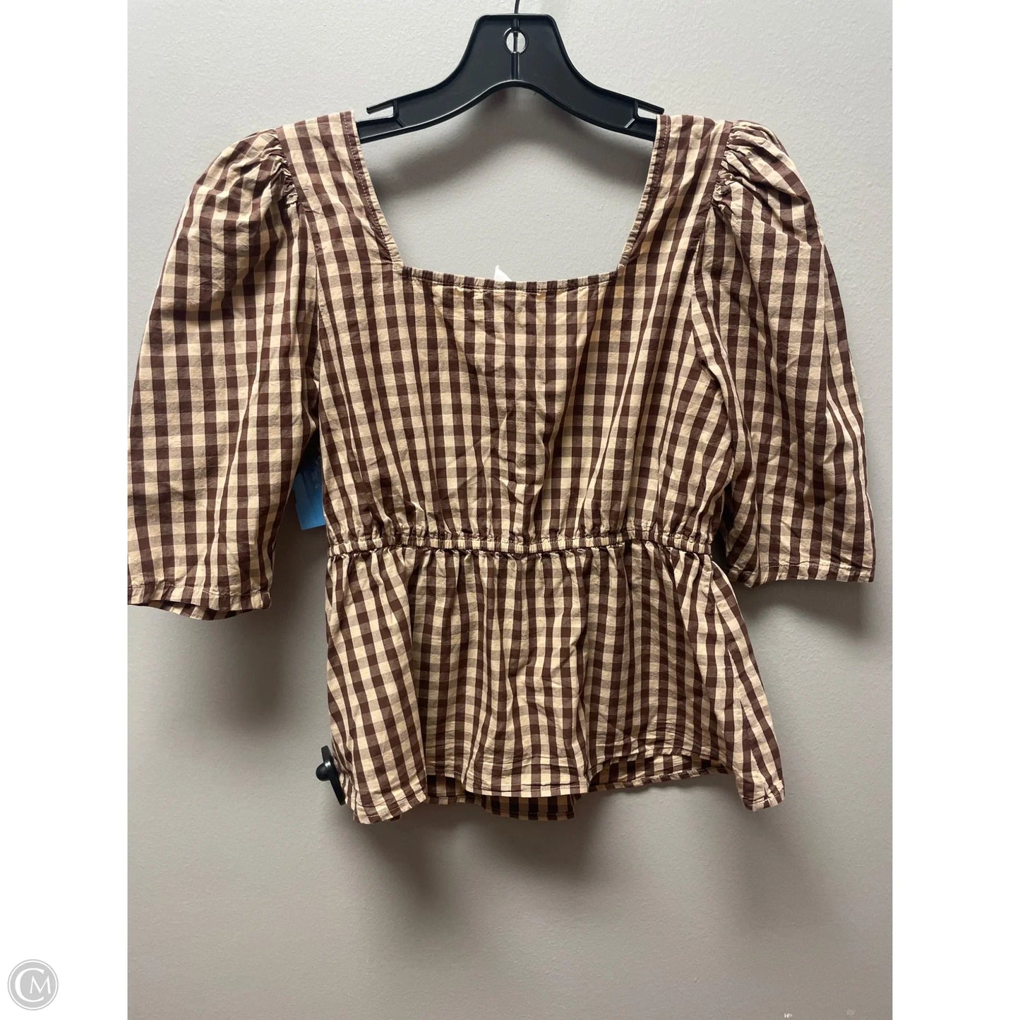 Top Short Sleeve By Melrose And Market In Brown & Tan, Size: S