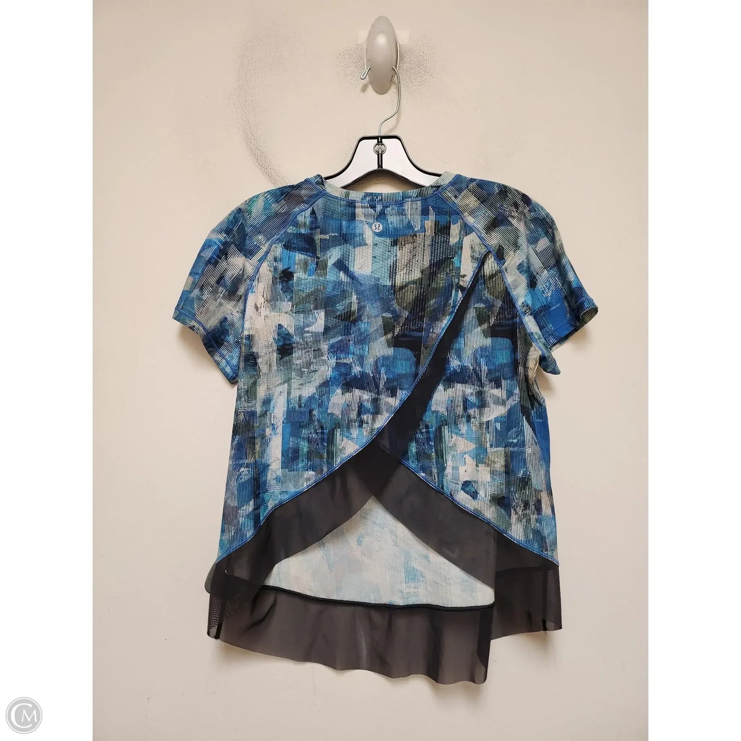 Athletic Top Short Sleeve By Lululemon In Blue & Green, Size: 6