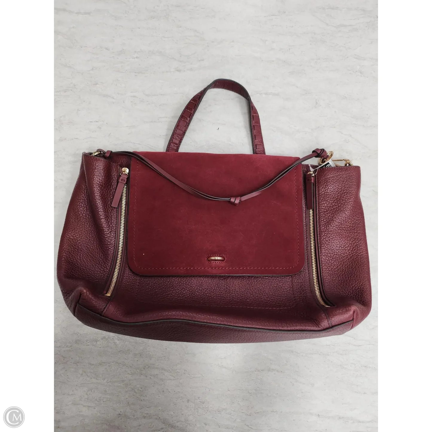 Handbag Leather By Vince Camuto, Size: Medium