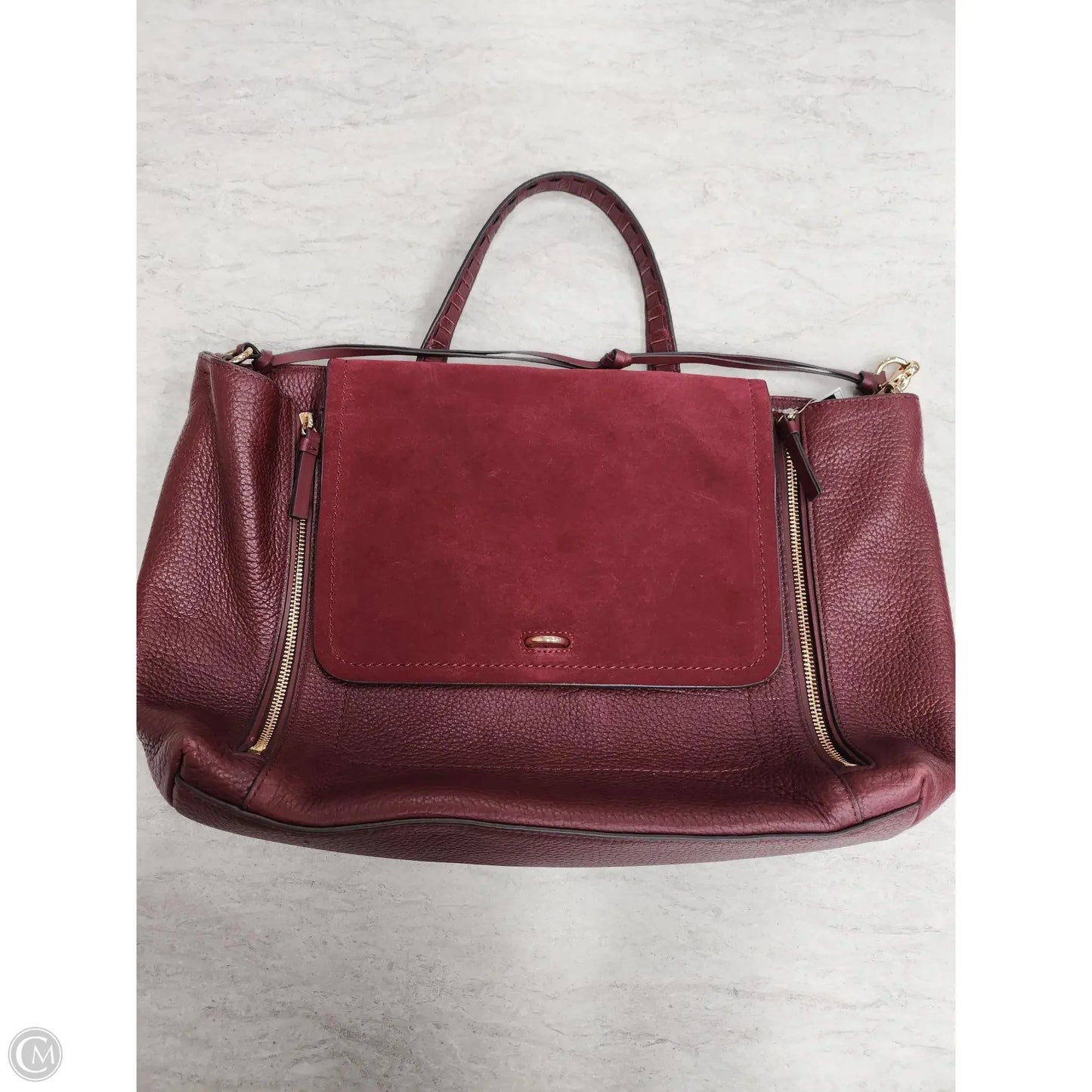 Handbag Leather By Vince Camuto, Size: Medium