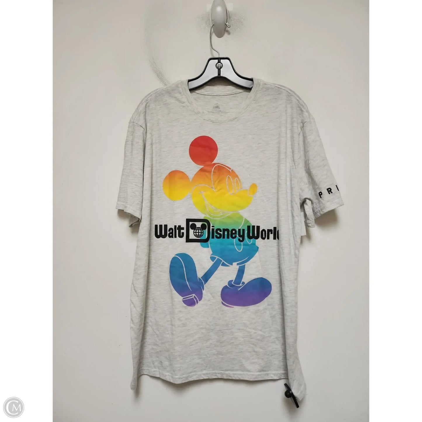 Top Short Sleeve Basic By Walt Disney In Rainbow Print, Size: L