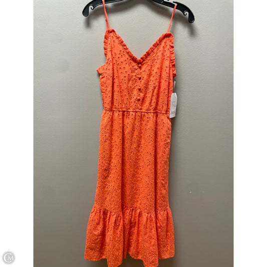 Dress Casual Midi By Time And Tru In Orange, Size: S