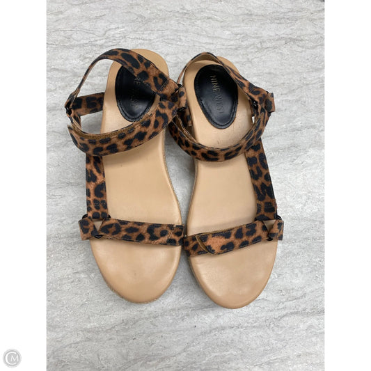 Sandals Heels Wedge By Nine West In Animal Print, Size: 8