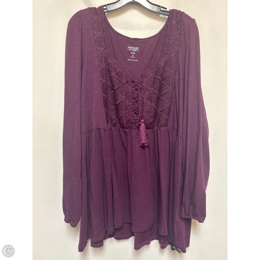Top Long Sleeve By Torrid In Purple, Size: 2x
