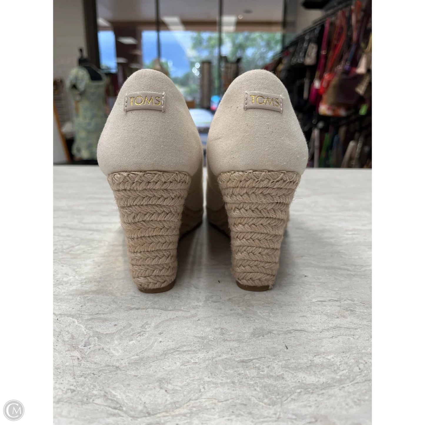 Sandals Heels Wedge By Toms In Beige, Size: 6.5