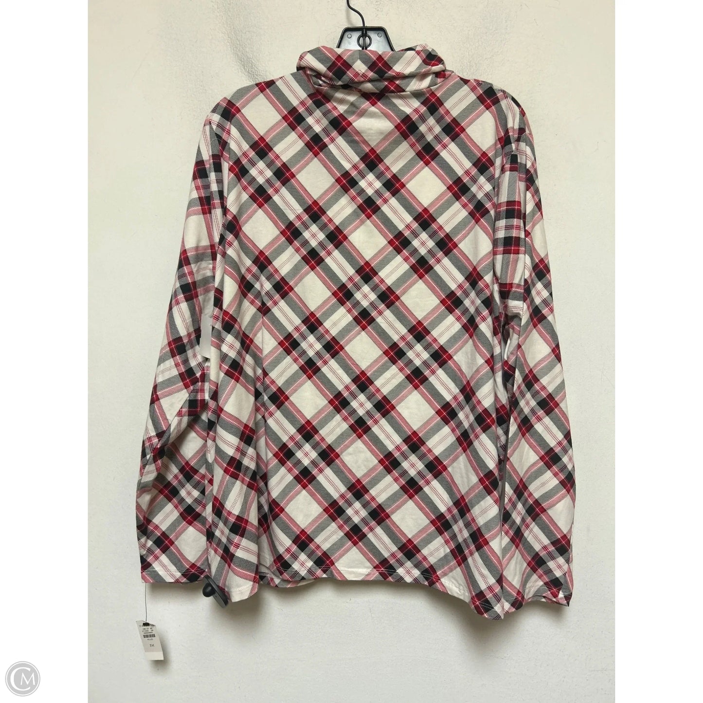 Top Long Sleeve By Talbots In Plaid Pattern, Size: 3x