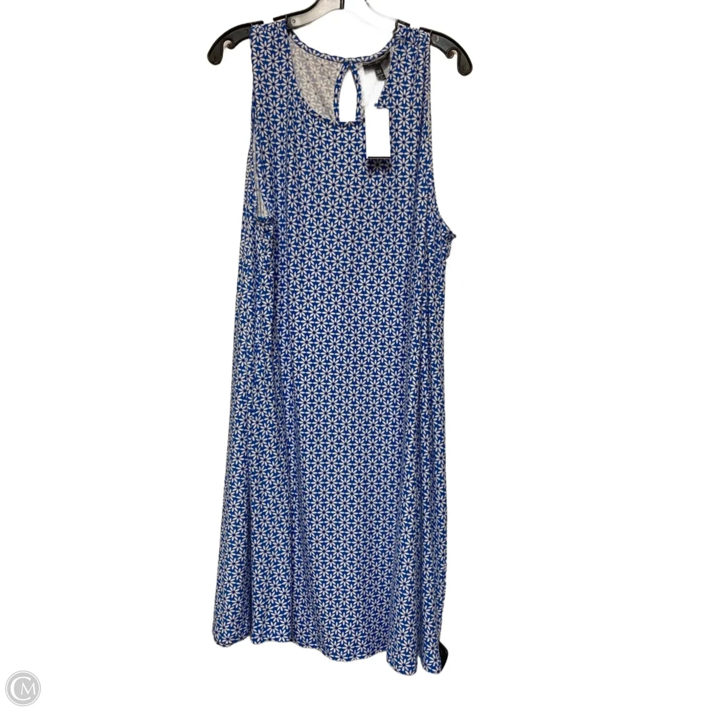Dress Casual Midi By Allison Brittney In Blue & White, Size: 3x