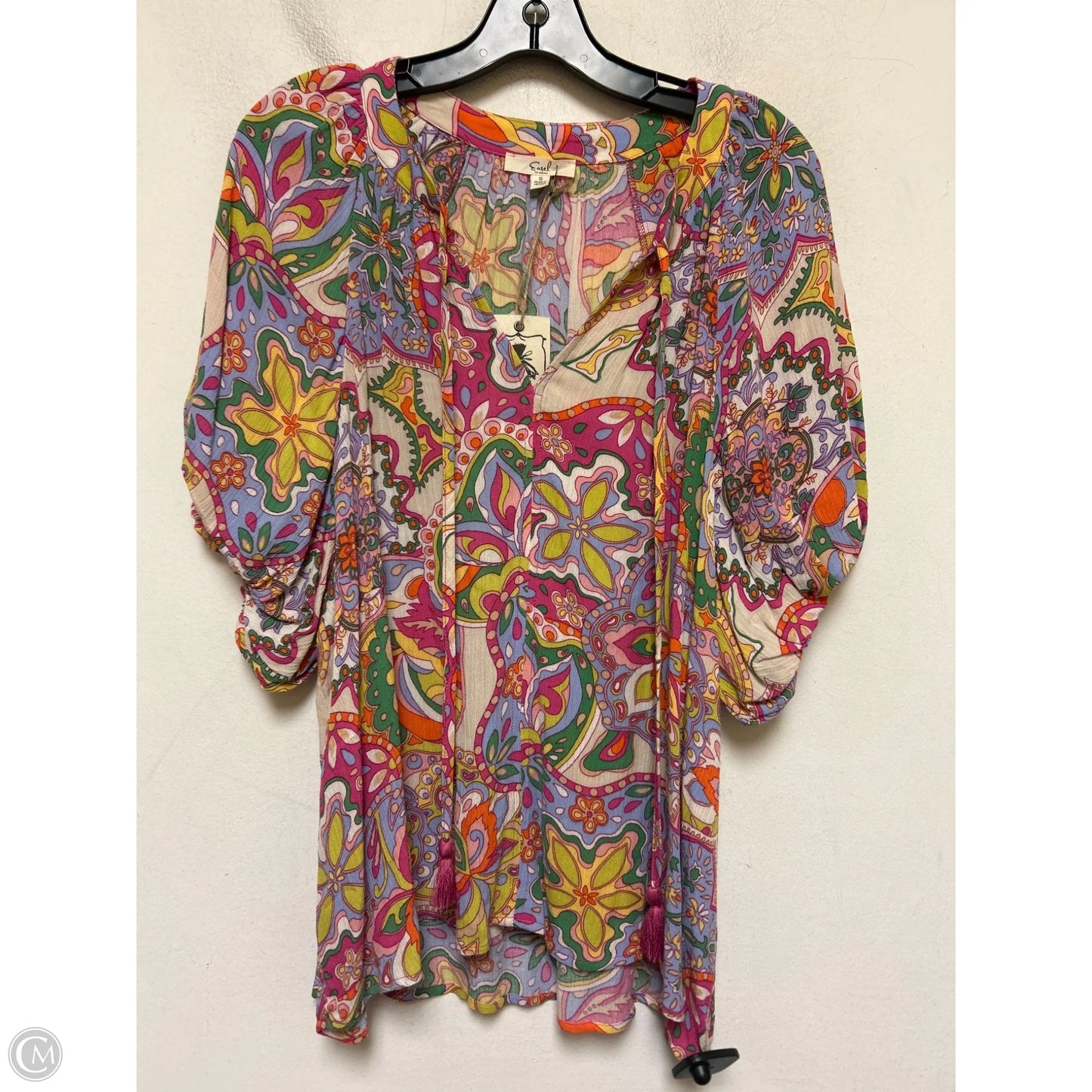 Top Short Sleeve By Easel In Multi-colored, Size: S