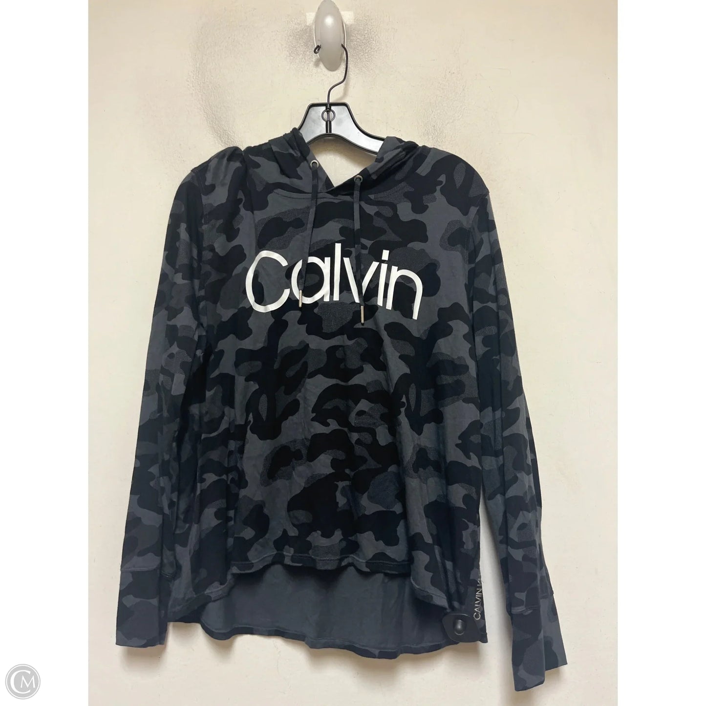 Top Long Sleeve By Calvin Klein In Camouflage Print, Size: L