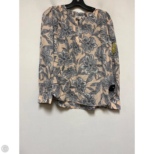 Top Long Sleeve By Loft In Black & Pink, Size: Xs