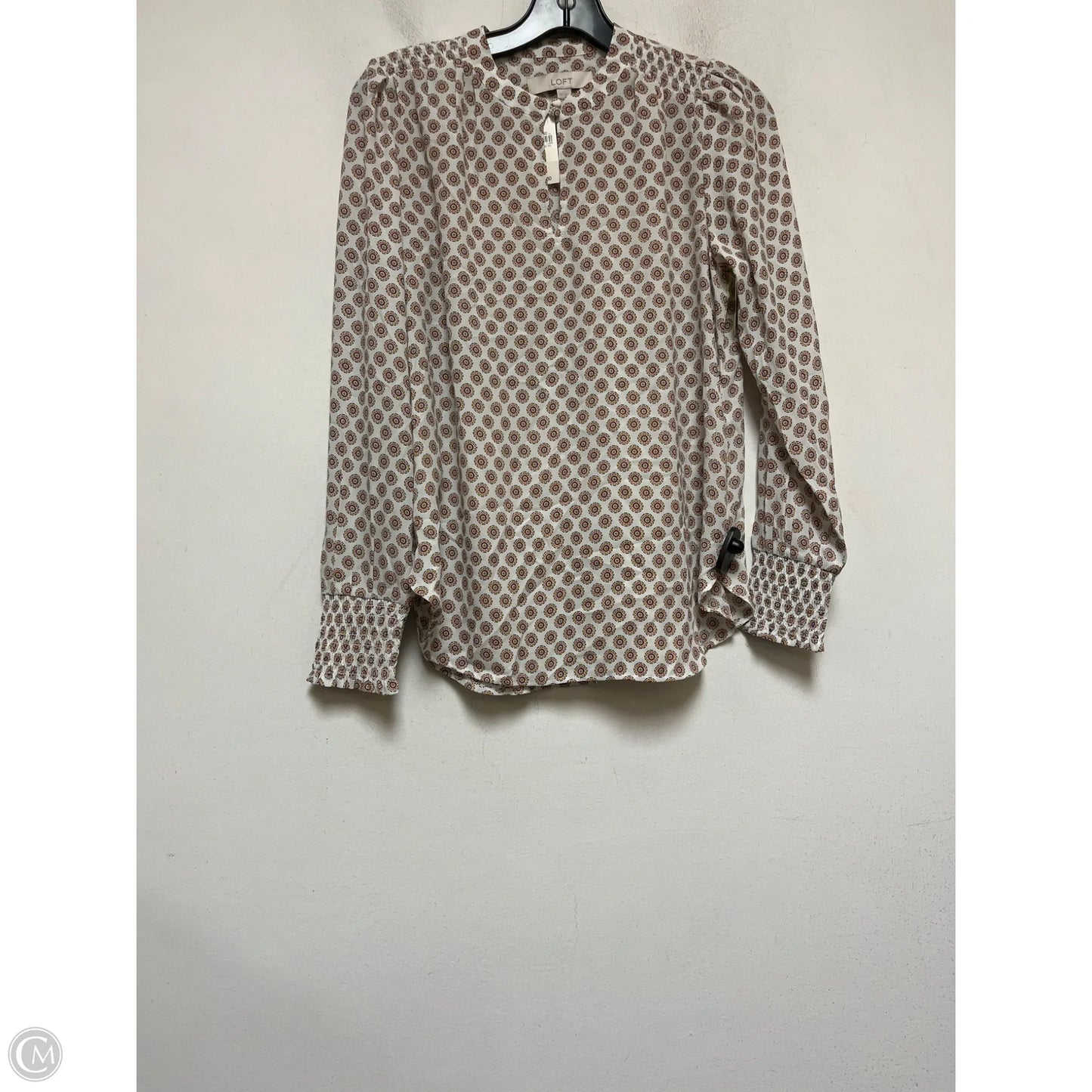 Top Long Sleeve By Loft In Geometric Pattern, Size: Xs