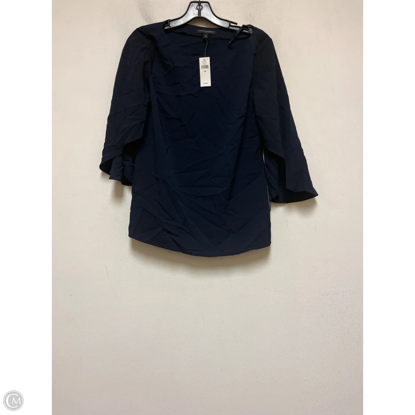Top Short Sleeve By Banana Republic In Navy, Size: Xs