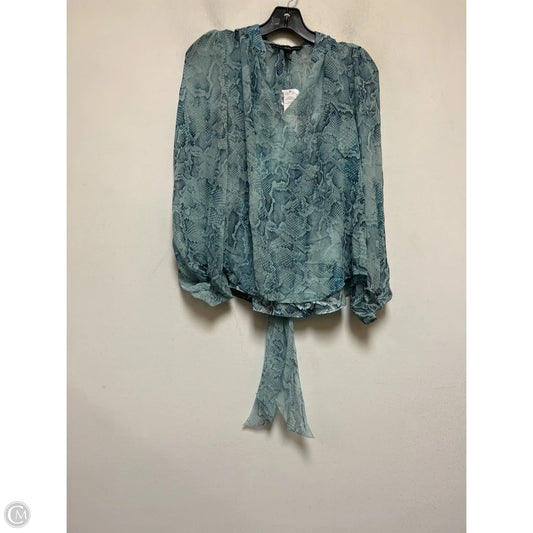 Top Long Sleeve By White House Black Market In Snakeskin Print, Size: Xs
