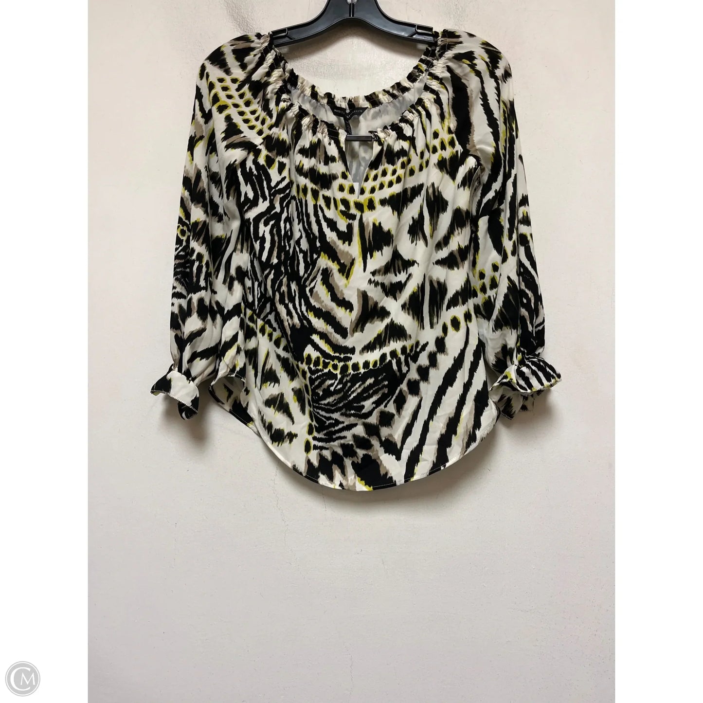 Top Long Sleeve By White House Black Market In Animal Print, Size: Xs