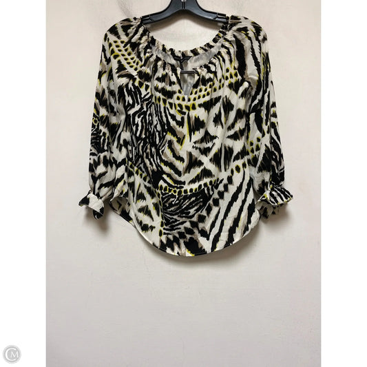Top Long Sleeve By White House Black Market In Animal Print, Size: Xs