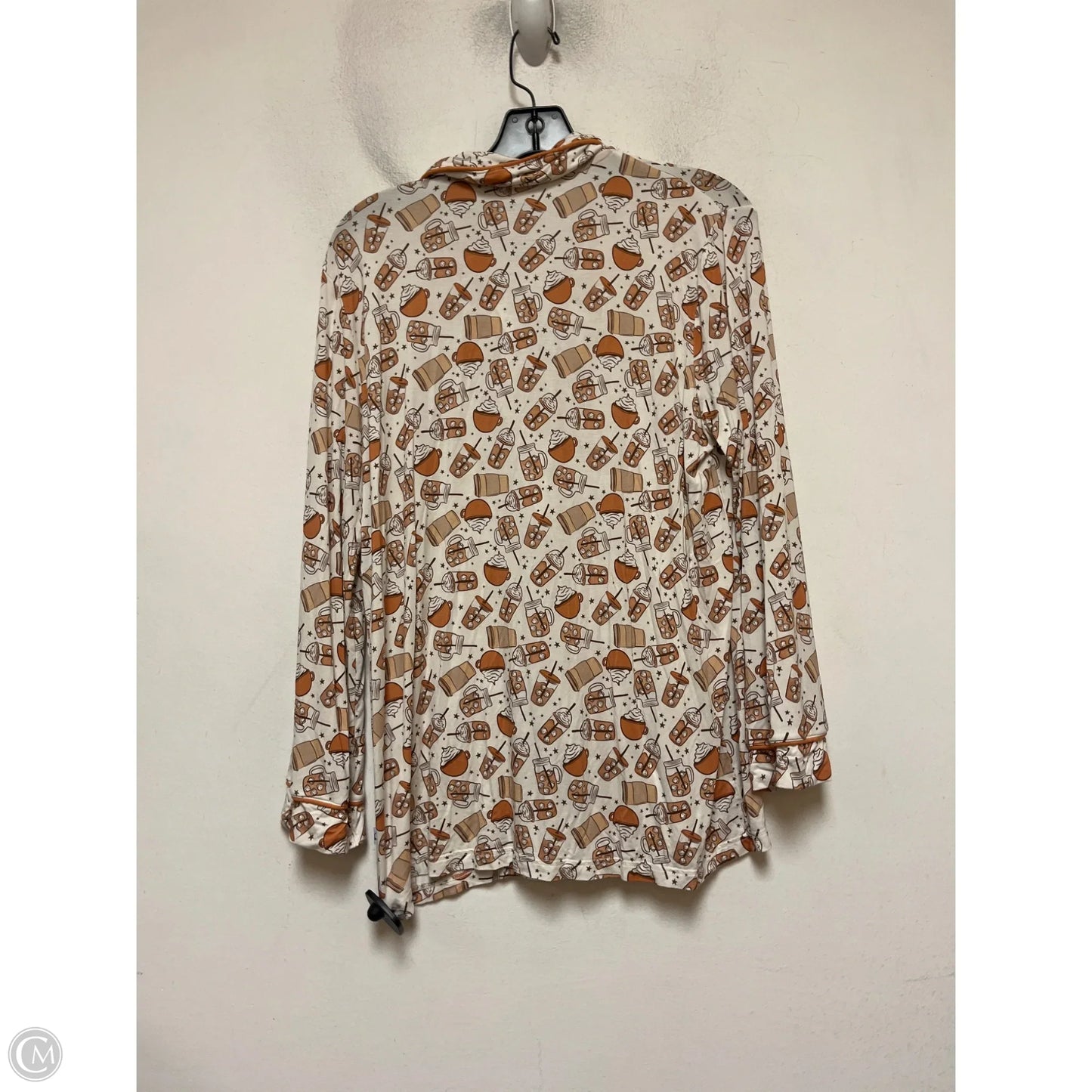 Pajamas 2pc By Clothes Mentor In Cream & Orange, Size: M