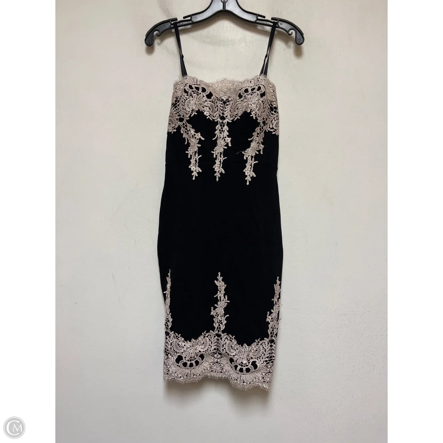 Dress Casual Midi By Haute Monde In Black & Tan, Size: M