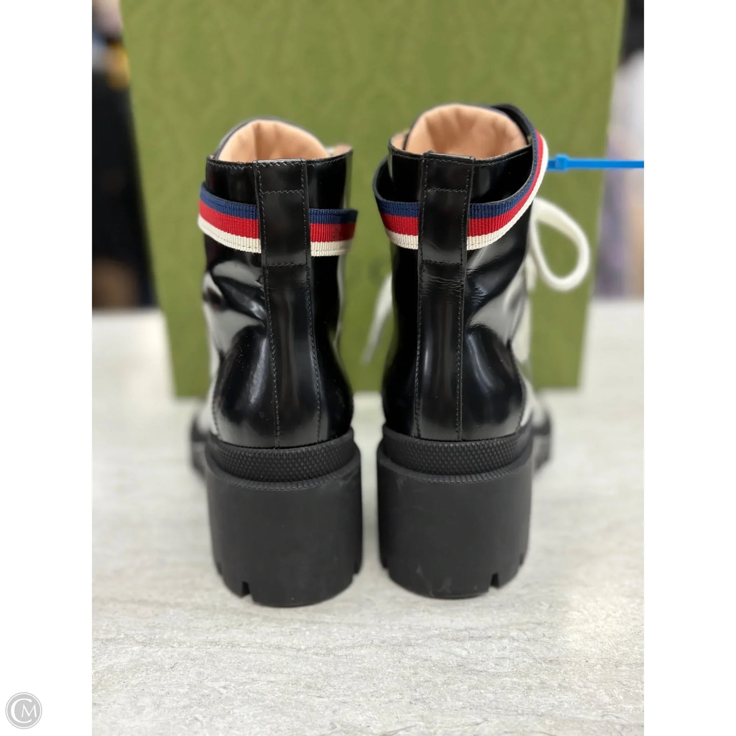 Boots Luxury Designer By Gucci In Black, Size: 7.5