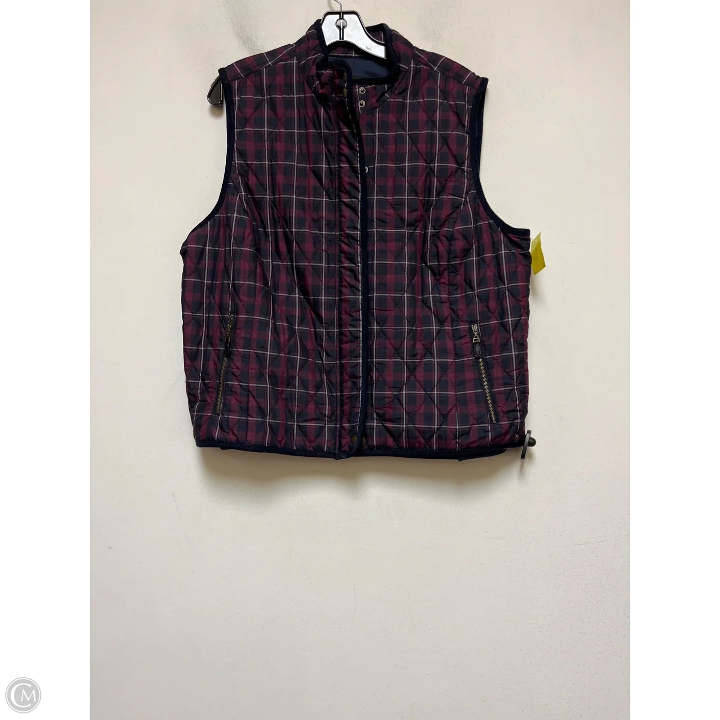 Vest Puffer & Quilted By Talbots In Plaid Pattern, Size: Xl