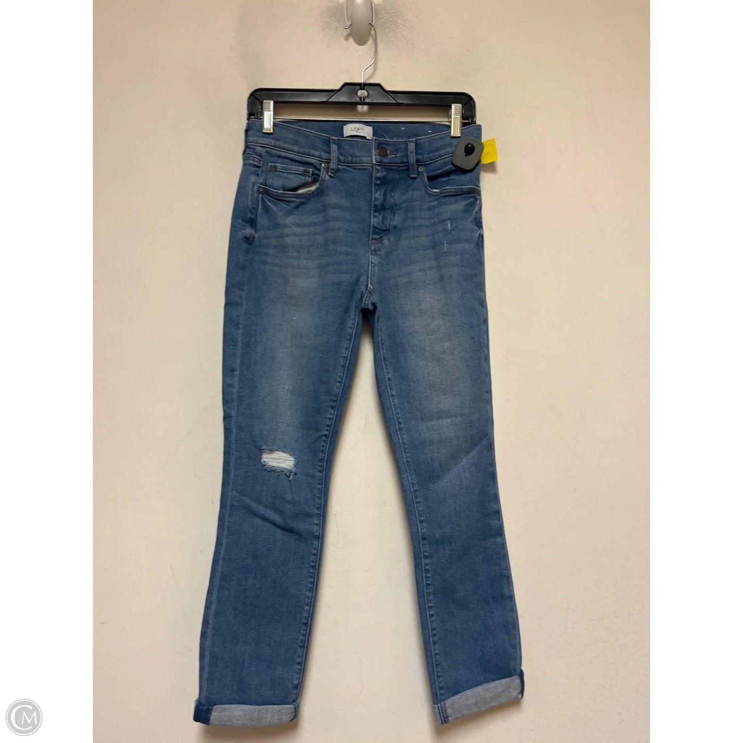 Jeans Straight By Loft In Blue Denim, Size: 0