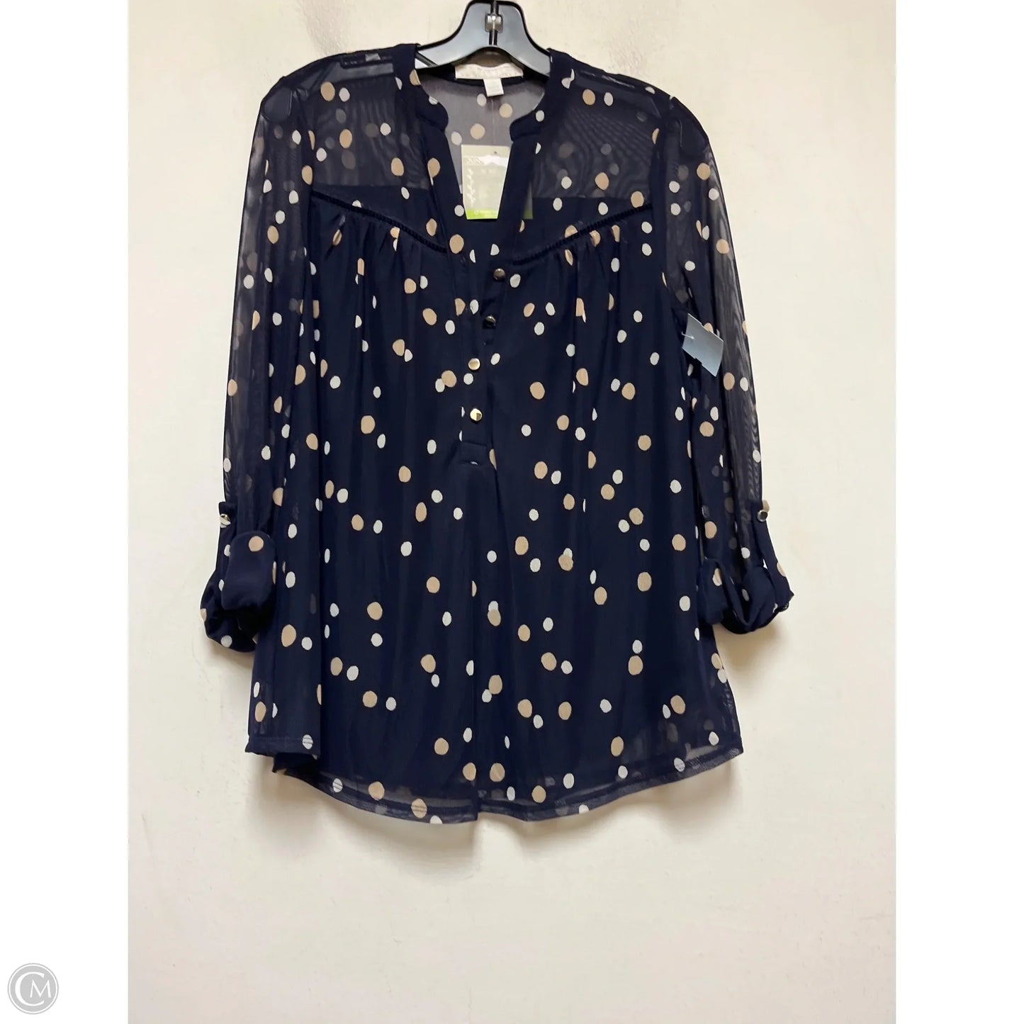 Top Long Sleeve By Clothes Mentor In Polkadot Pattern, Size: S