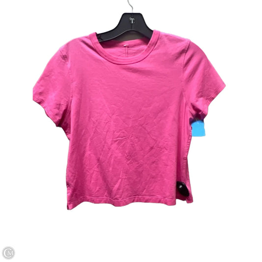 Athletic Top Short Sleeve By Lululemon In Pink, Size: Xs