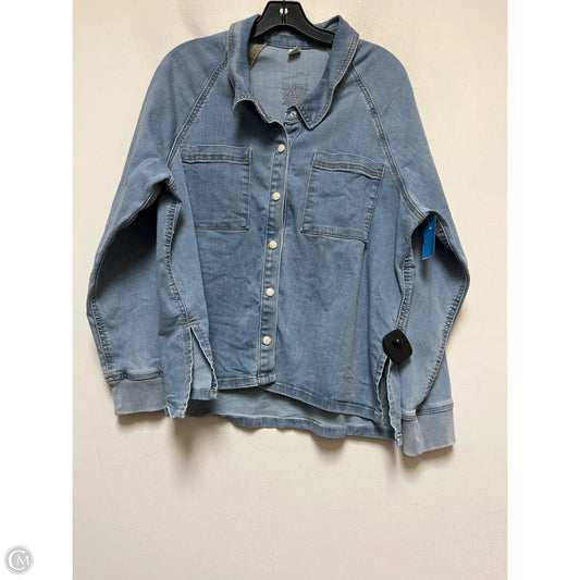 Top Long Sleeve By Universal Thread In Blue Denim, Size: Xl