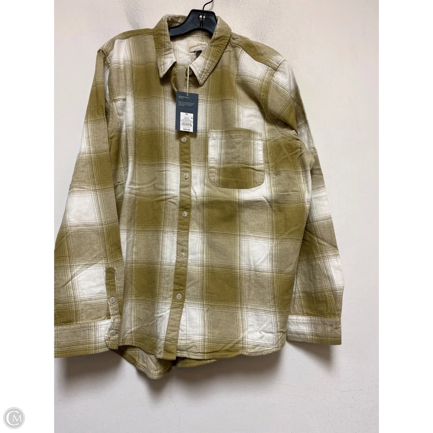 Top Long Sleeve By Universal Thread In Plaid Pattern, Size: Xl