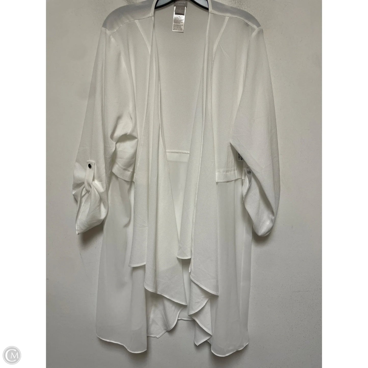 Top Long Sleeve By Chicos In White, Size: Xl