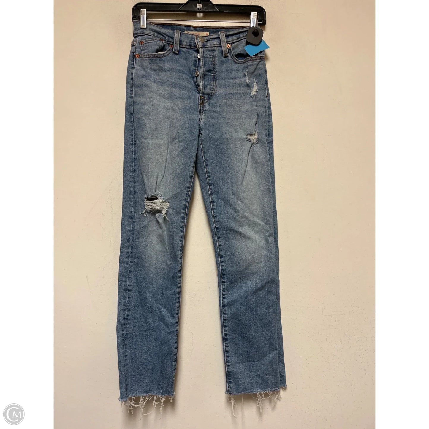 Jeans Straight By Levis In Blue Denim, Size: 4