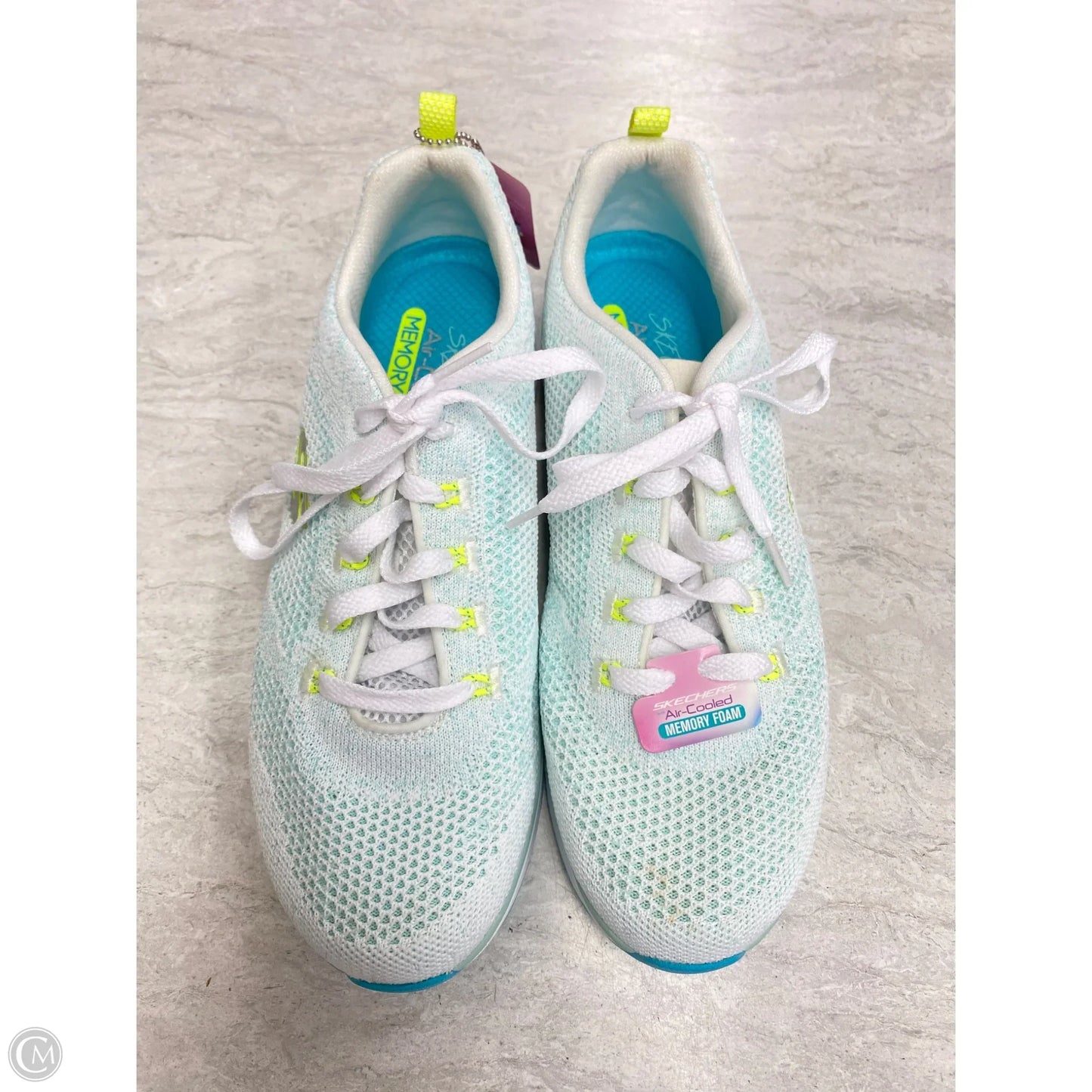 Shoes Athletic By Skechers In Green & Yellow, Size: 9.5