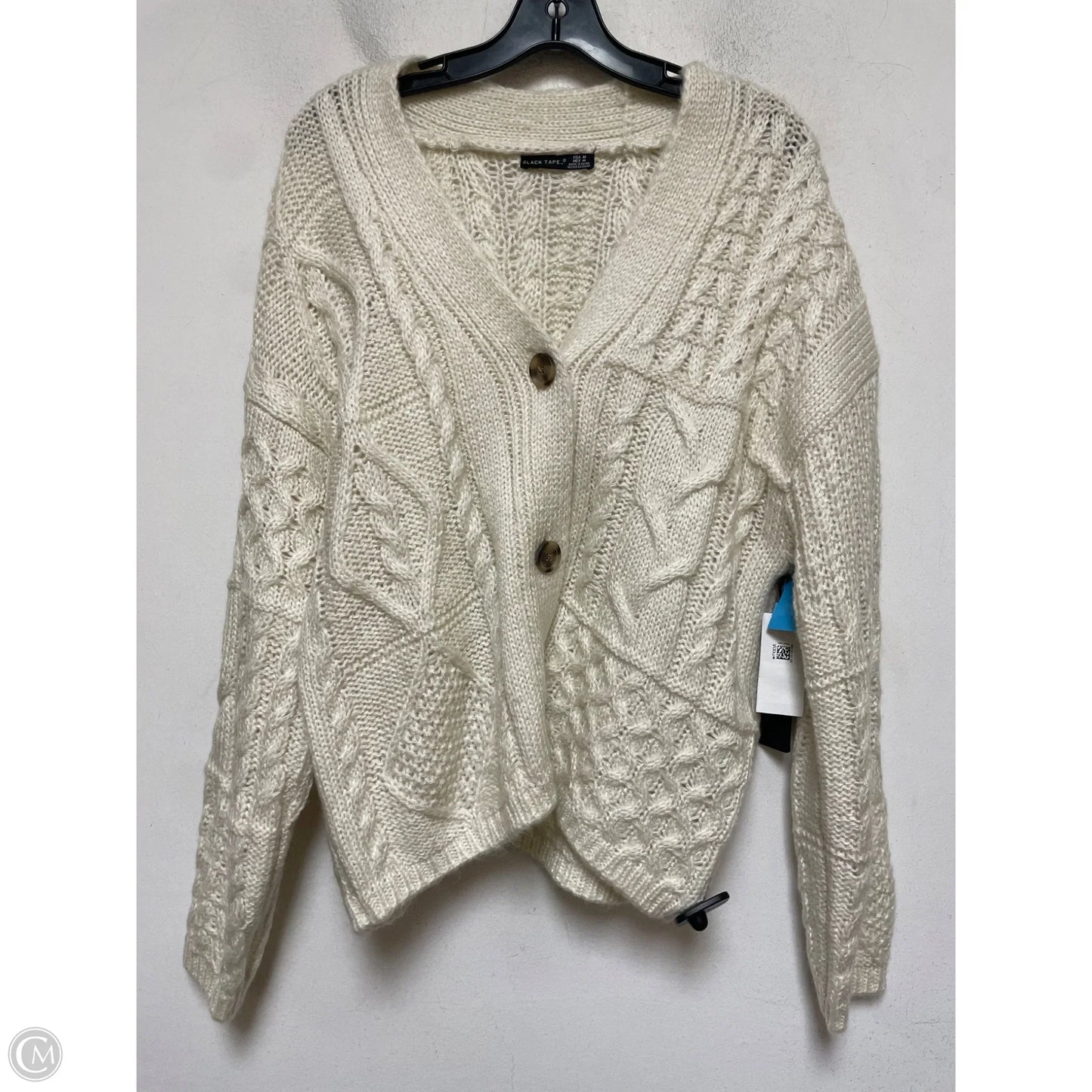Sweater Cardigan By Black Tape In Cream, Size: M