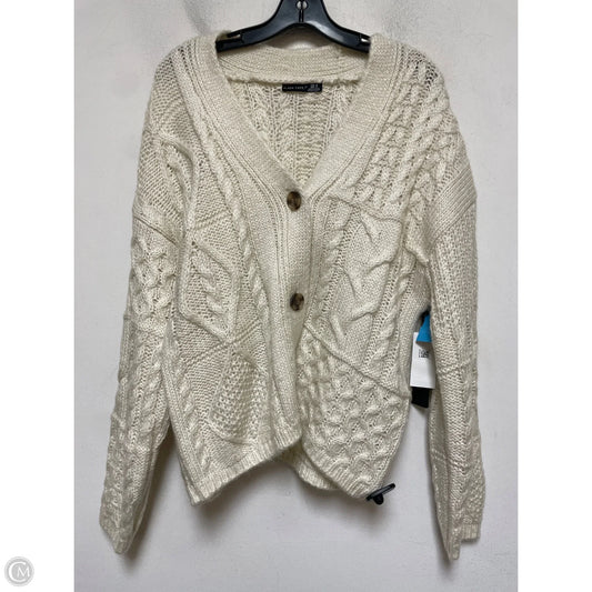 Sweater Cardigan By Black Tape In Cream, Size: M
