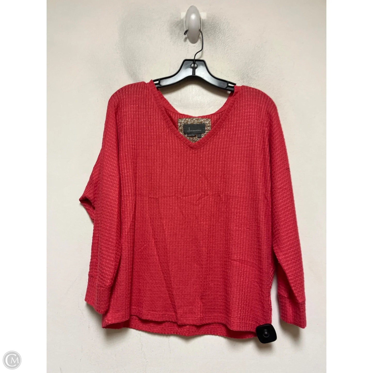 Top Long Sleeve By Anthropologie In Coral, Size: S