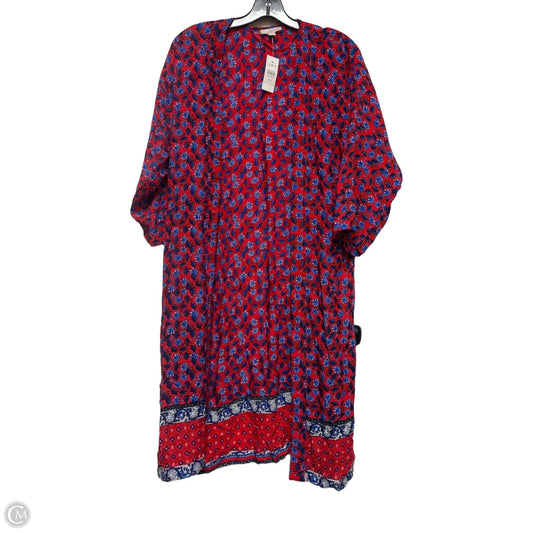 Kimono By Loft In Blue & Red, Size: Xs