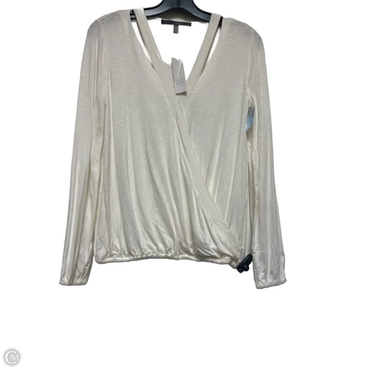 Top Long Sleeve By White House Black Market In Ivory, Size: Xs