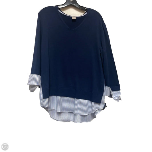 Top Long Sleeve By Chicos In Blue, Size: M