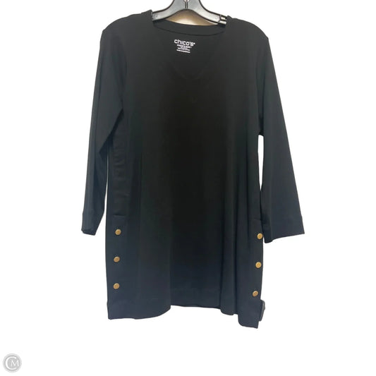 Top Long Sleeve By Chicos In Black, Size: M