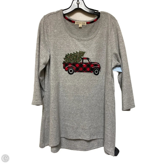 Top Long Sleeve By Clothes Mentor In Grey, Size: L