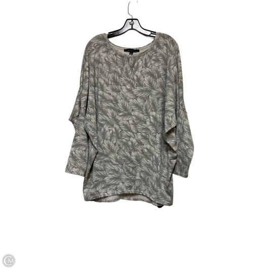 Top Long Sleeve By White House Black Market In Grey & White, Size: M