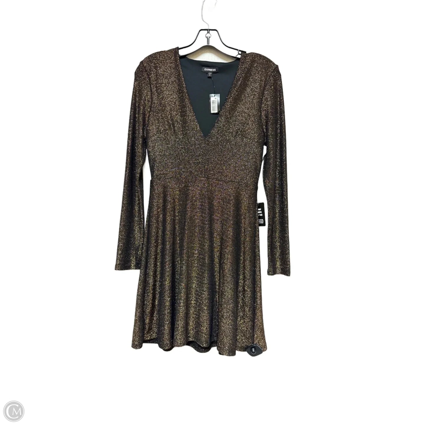 Dress Casual Short By Express In Black & Gold, Size: S