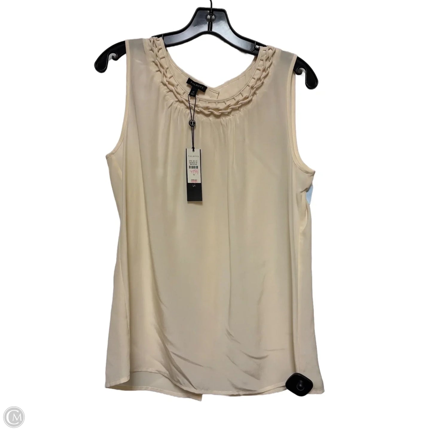 Top Sleeveless By Talbots In Cream, Size: M