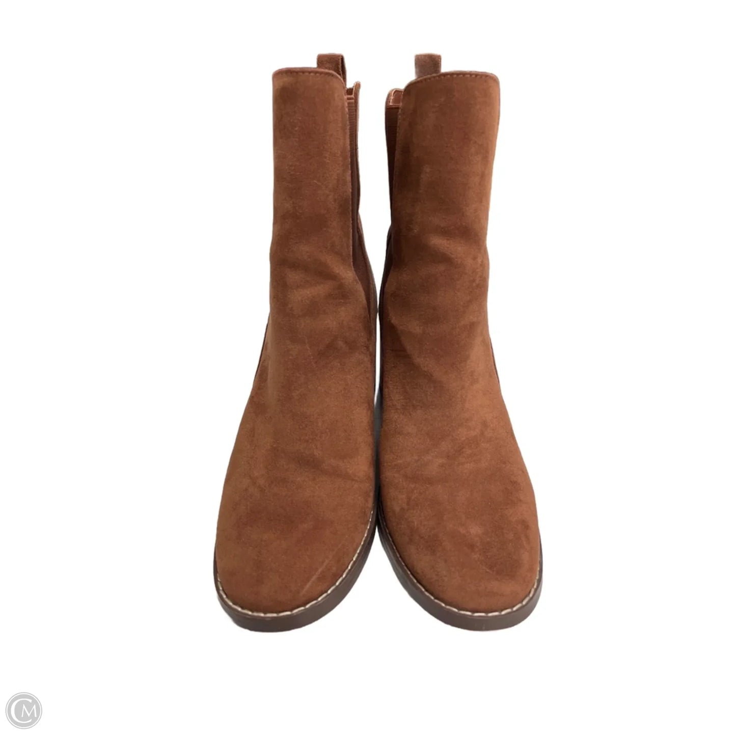 Boots Ankle Heels By Loft In Brown, Size: 8.5