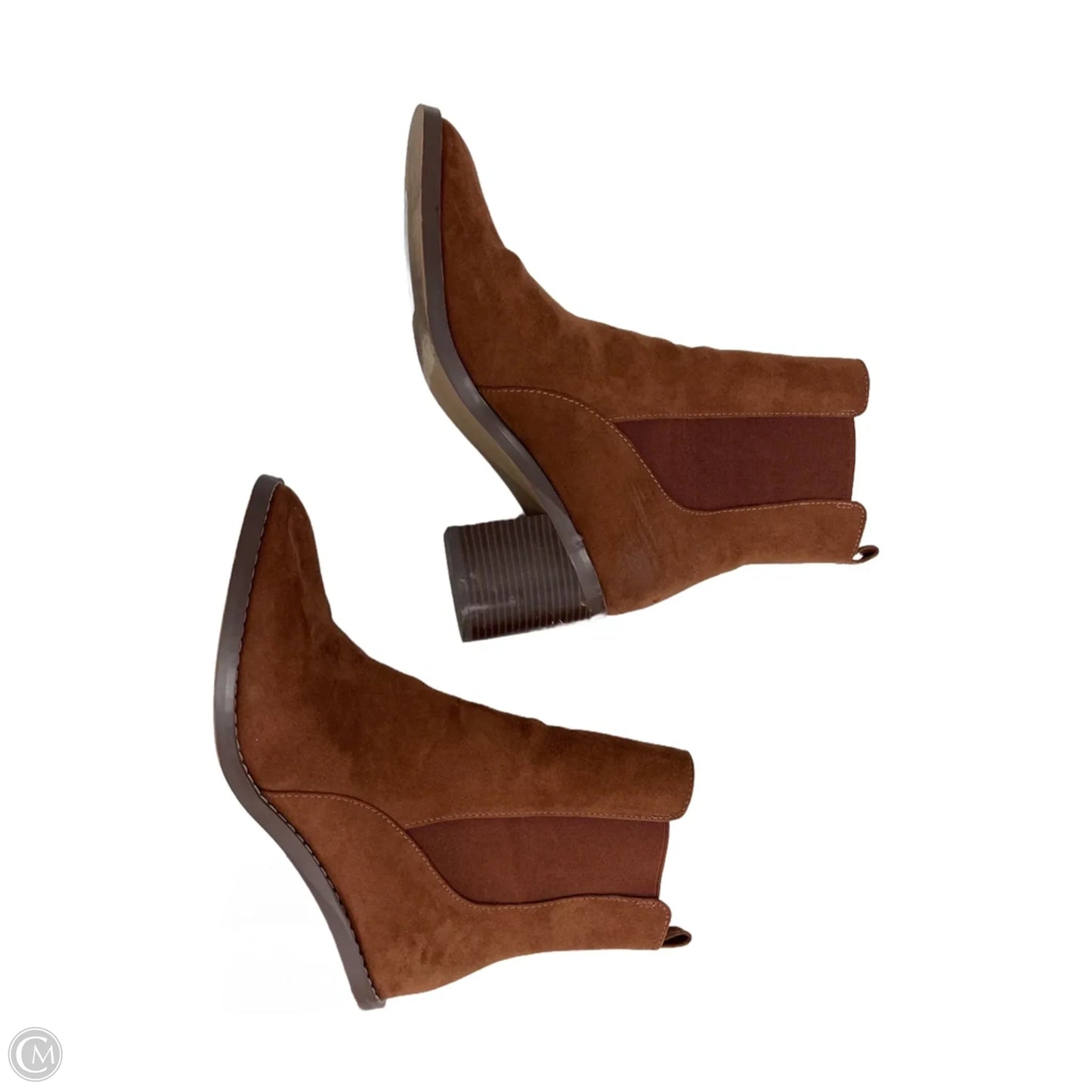 Boots Ankle Heels By Loft In Brown, Size: 8.5