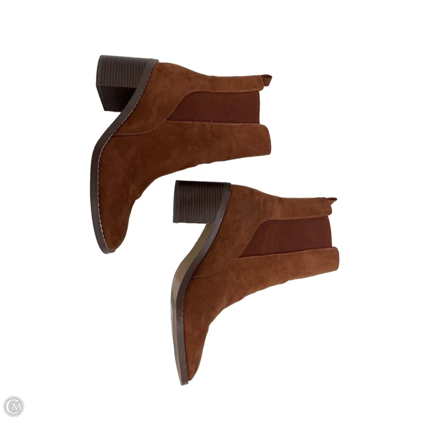 Boots Ankle Heels By Loft In Brown, Size: 8.5