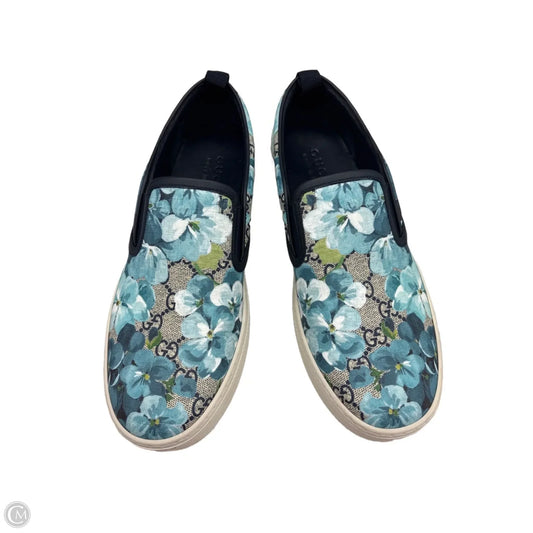 Shoes Luxury Designer By Gucci In Blue, Size: 9.5