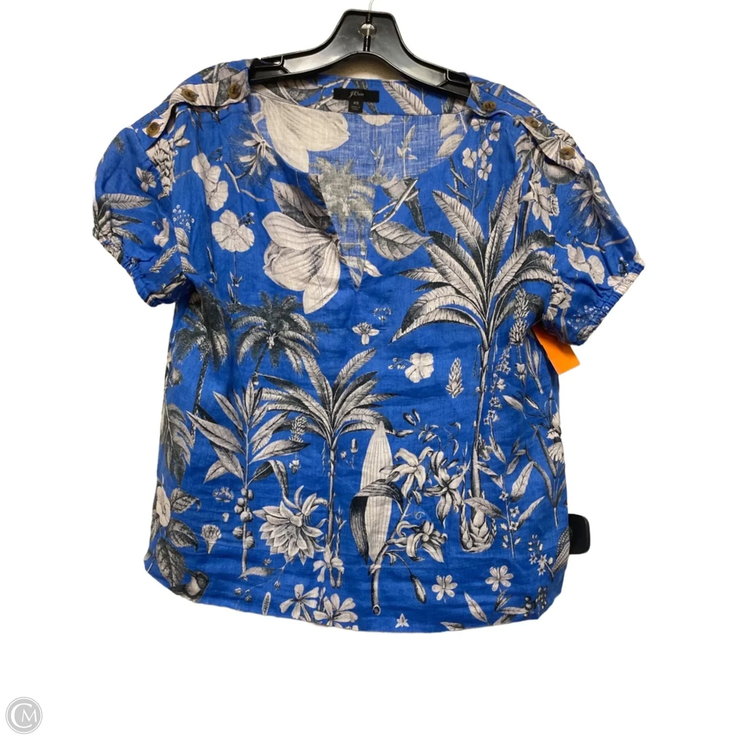 Top Short Sleeve By J. Crew In Blue & Grey, Size: Xs